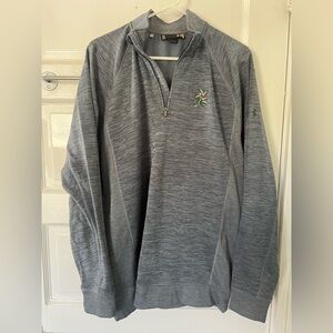 Under Armour Heather Gray Quarter Zip Embroidered Logo